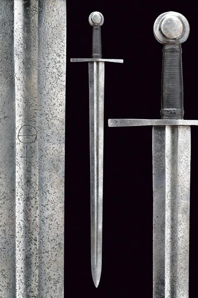 Spada da cavaliere tedesca in stile del XII secolo, lunghezza 100.8 cm, XIX secolo