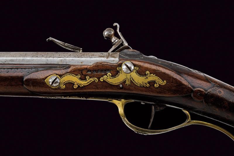 Fucile a pietra focaia da caccia, firmato L. Zugno, Brescia, fine XVIII secolo