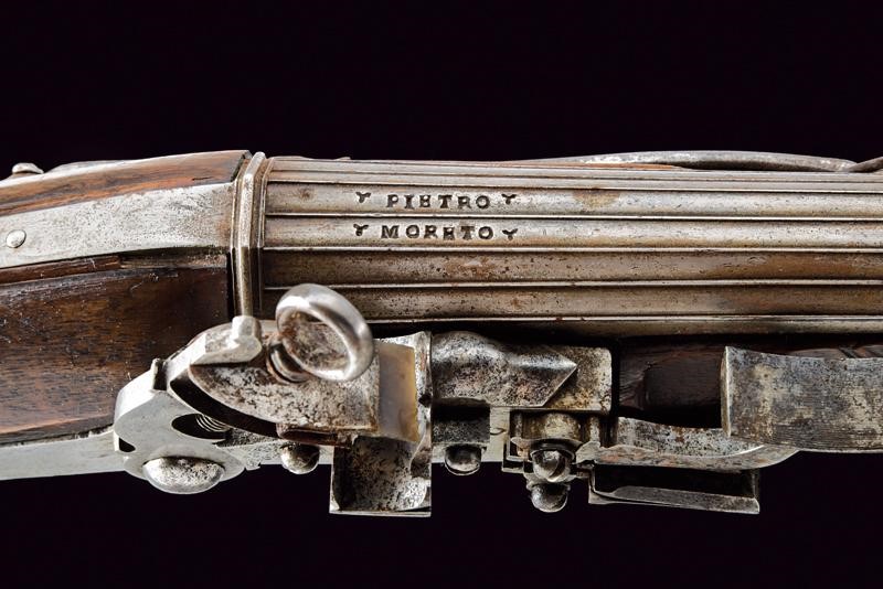 Pietro Moreto, Trombone a pietra focaia alla fiorentina, circa 1700, Italia
