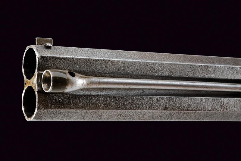 Fucile a luminello a due canne sovrapposte, Mezz'epoca XIX Secolo, lunghezza 94.5 cm