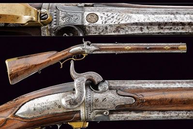 Lindenschmidt, Carabina Wender a Luminello, Germania, Prima metà del XIX Secolo