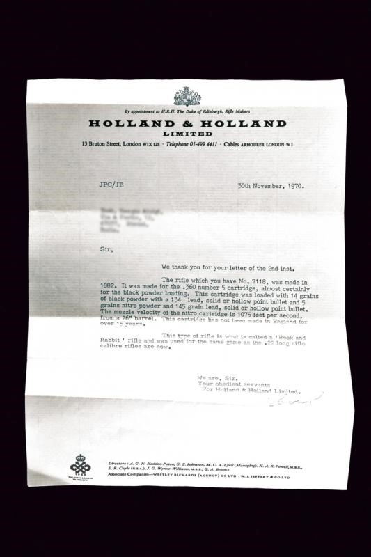 Holland & Holland, Elegante doppietta rigata per caccia, 1882