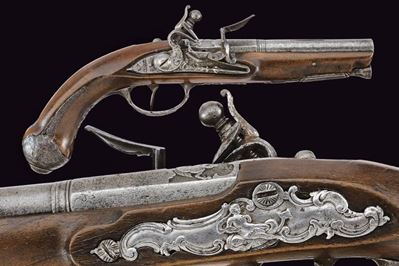 Pistola a pietra focaia, Francia, XVIII Secolo