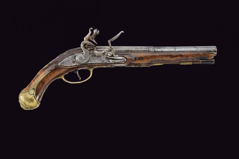 Pistola a pietra focaia, Italia, Seconda metà del XVIII secolo