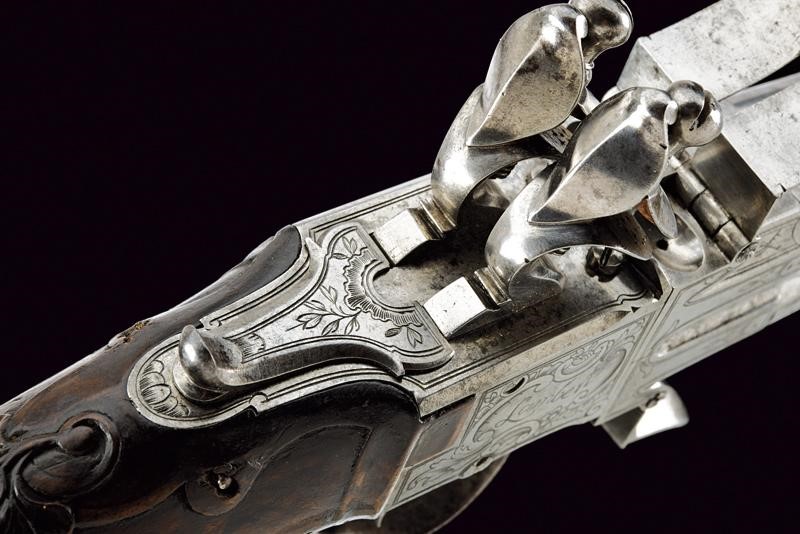 Lambert, Pistola a pietra focaia a quattro canne, Liegi, fine XVIII secolo