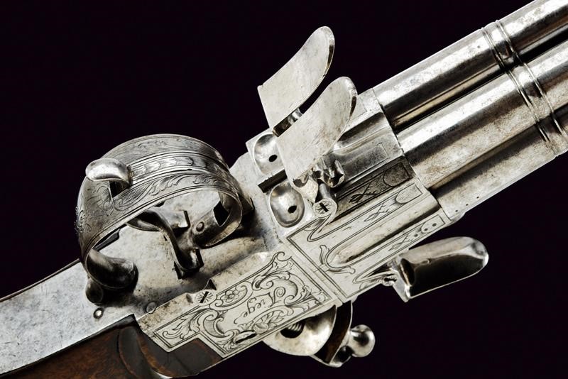 Lambert, Pistola a pietra focaia a quattro canne, Liegi, fine XVIII secolo