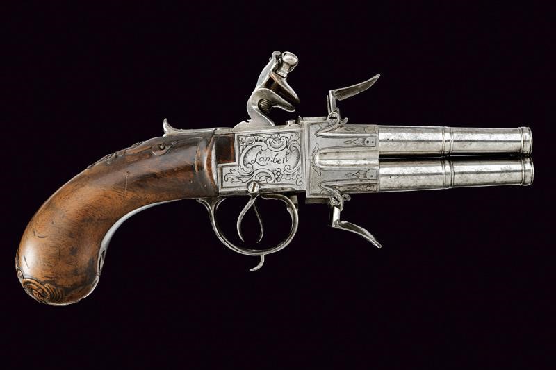 Lambert, Pistola a pietra focaia a quattro canne, Liegi, fine XVIII secolo