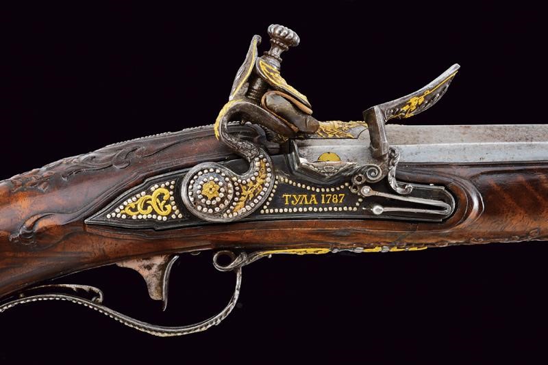 Pistola a pietra focaia, Tula, XIX secolo, appartenuta al Generale Mikhail Krechetnikov