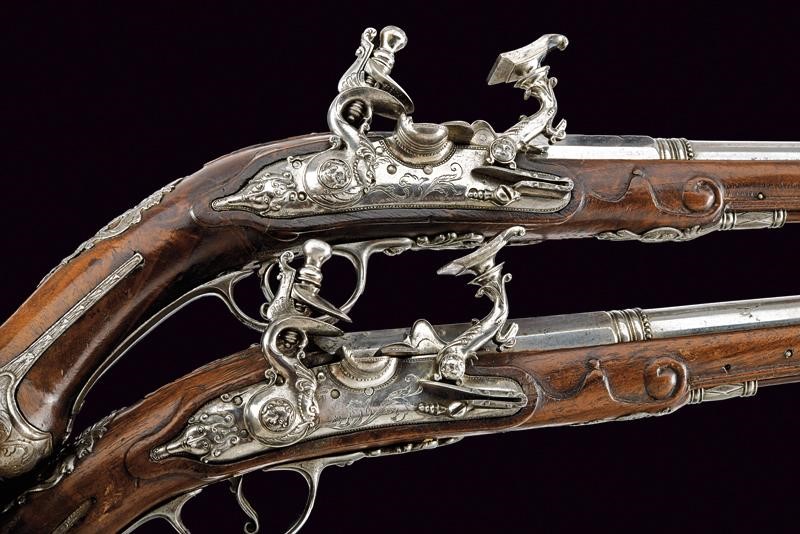 Pistole alla fiorentina, seconda metà del XVIII secolo, tecnica toscana