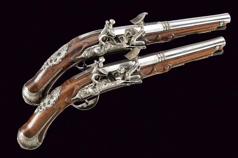 Pistole alla fiorentina, seconda metà del XVIII secolo, tecnica toscana