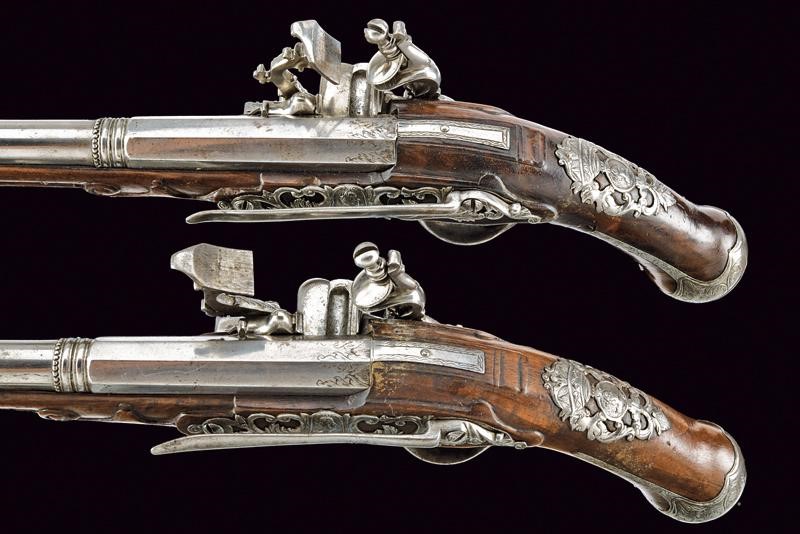 Pistole alla fiorentina, seconda metà del XVIII secolo, tecnica toscana