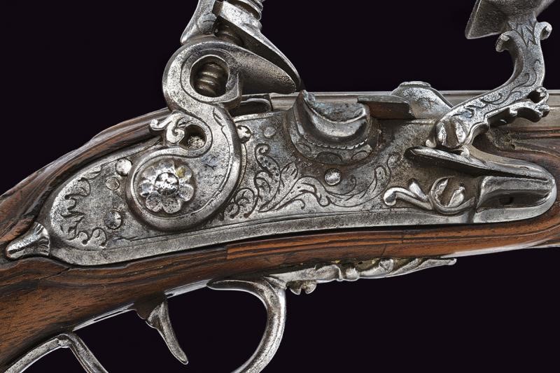 Pistola a pietra focaia da viaggio, Area Tosco-Emiliana, XVIII Secolo