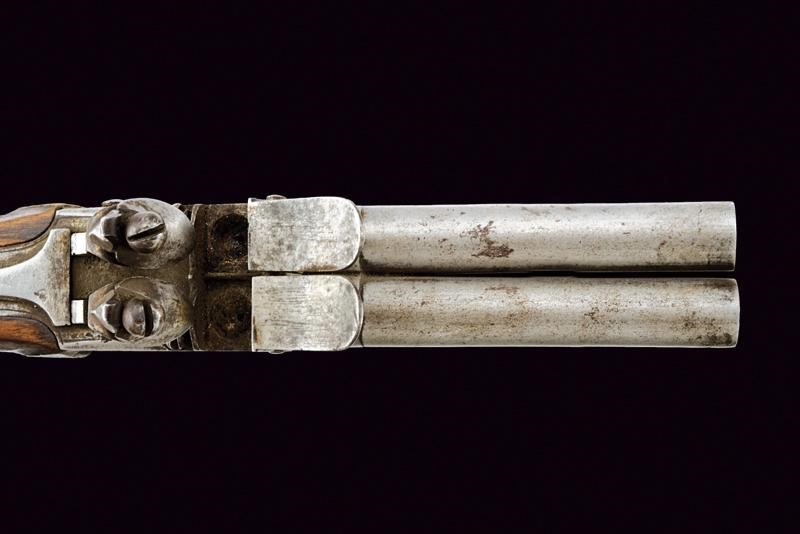 Mazzagatto a pietra focaia a due canne, calibro 10 mm, Inghilterra, inizio XIX secolo