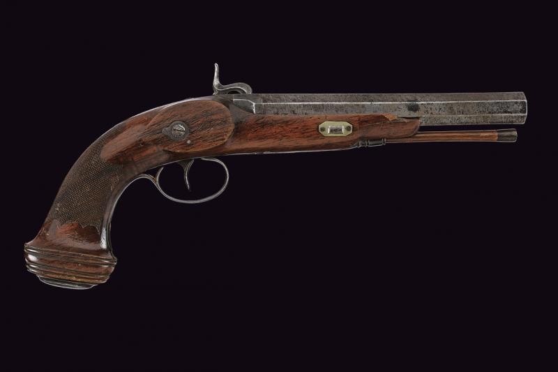 Lupotti, Rara pistola a luminello per mancini, Torino, Metà del XIX Secolo
