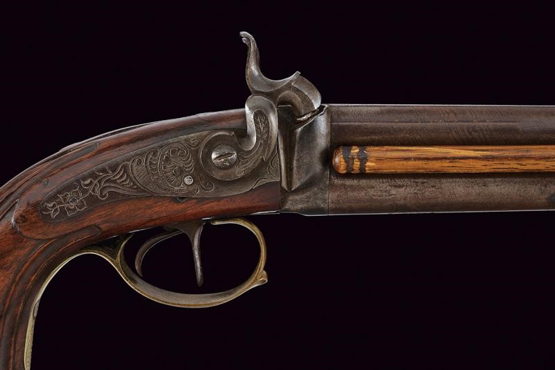 Pietro Beretta, Pistola a luminello a due canne sovrapposte, cal. 13 mm, metà XIX secolo
