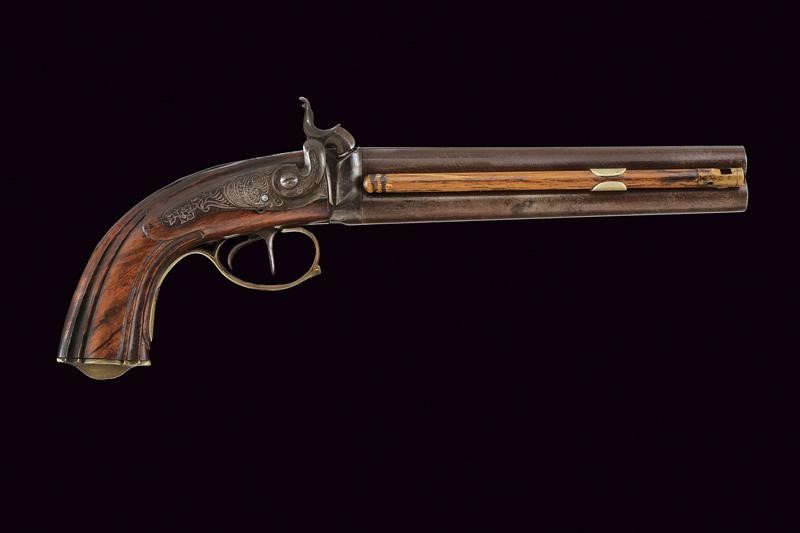 Pietro Beretta, Pistola a luminello a due canne sovrapposte, cal. 13 mm, metà XIX secolo
