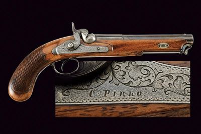Pirko, Pistola a luminello, tecnica Vienna, metà XIX secolo