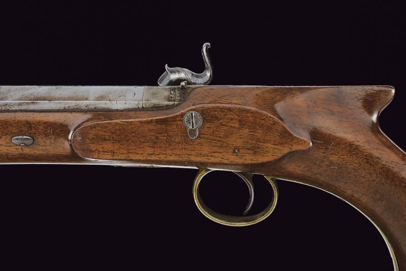 Forsyth, Pistola convertita a luminello da tiro con calcio a manico di sega