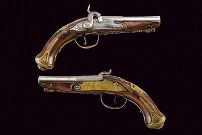 Pacini, Bel paio di pistole ridotte a luminello, Pistoia, Prima metà del XIX Secolo