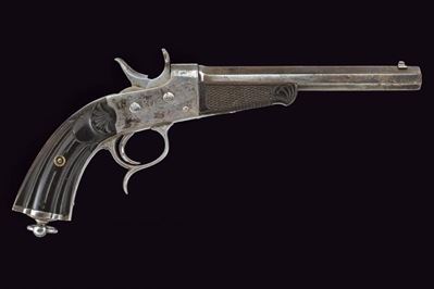 Pistola a retrocarica, sistema rolling block, Liegi, 1875-1889