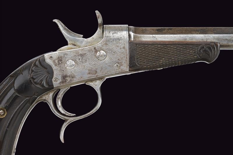 Pistola a retrocarica, sistema rolling block, Liegi, 1875-1889