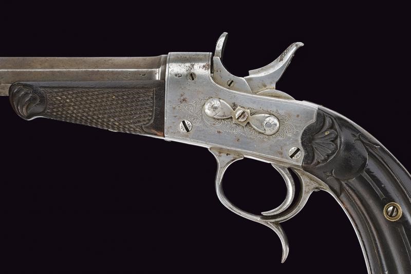 Pistola a retrocarica, sistema rolling block, Liegi, 1875-1889