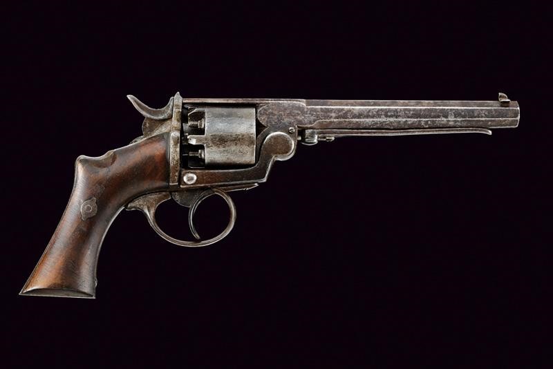 Revolver Loron a luminello, Belgio, metà XIX secolo, lunghezza 31 cm