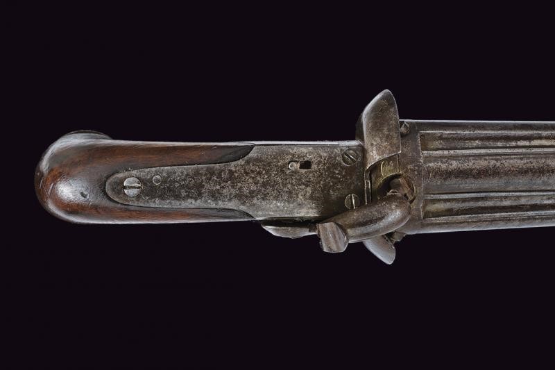 Pepperbox a luminello a cinque canne, metà XIX secolo, Europa