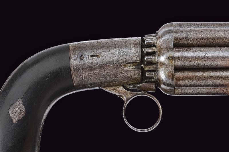 Mariette, Pepperbox a luminello a otto canne, Belgio, Metà XIX Secolo