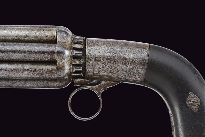 Mariette, Pepperbox a luminello a otto canne, Belgio, Metà XIX Secolo