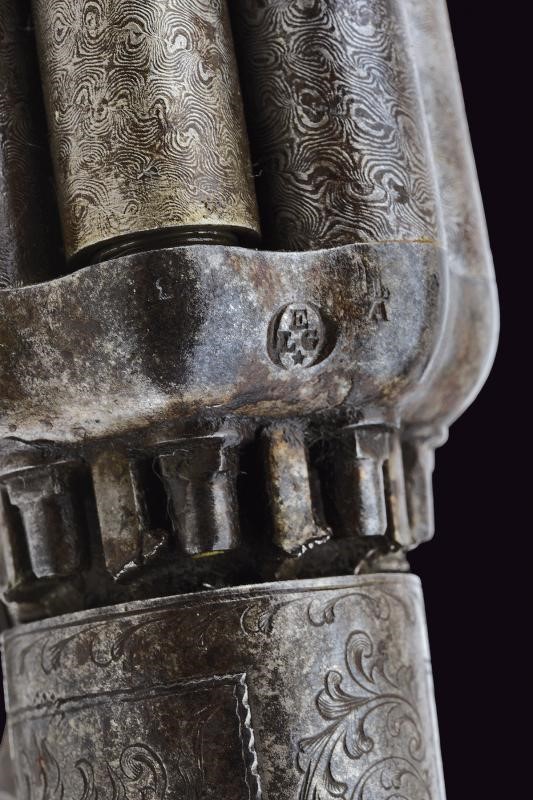 Mariette, Pepperbox a luminello a otto canne, Belgio, Metà XIX Secolo