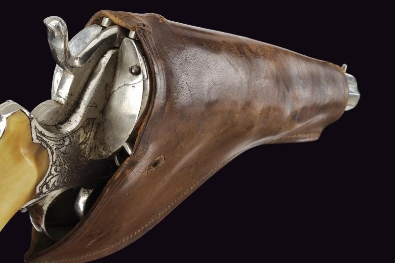 Revolver a spillo belga con fondina, 1860-70