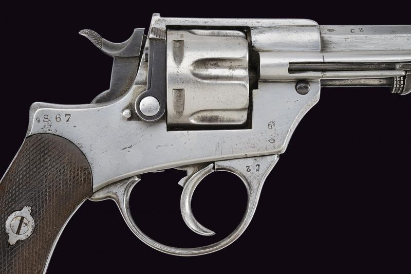 Revolver a percussione centrale Mod. 1874 Glisenti, calcio in legno, calibro 10 mm