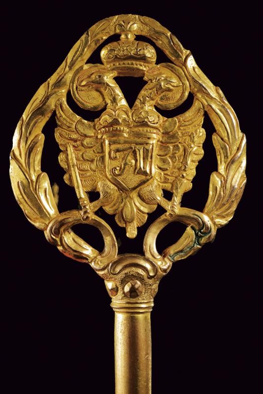 Chiave da Ciambellano, Austria, 1780 - 1790, bronzo dorato con monogramma dell'Imperatore Giusepp...