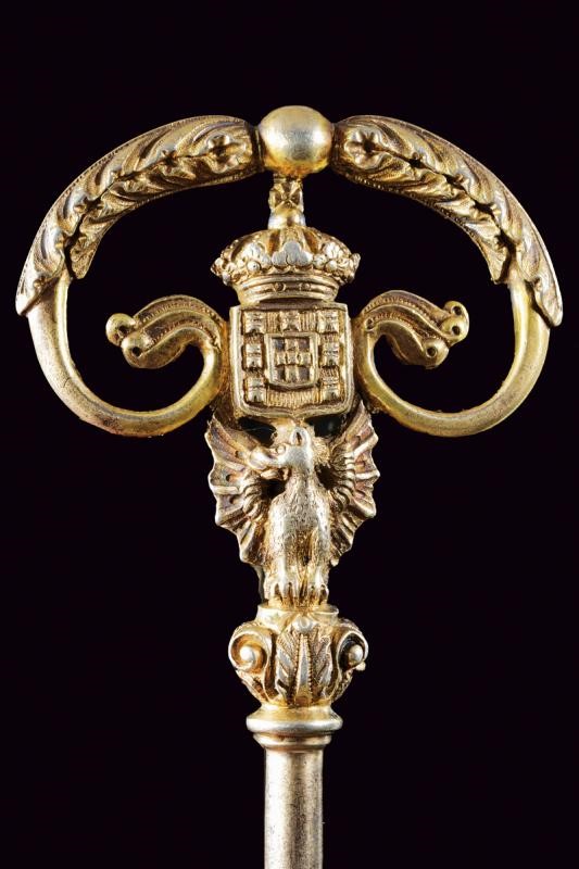 Chiave da Ciambellano portoghese con monogramma 'L I', XIX Secolo
