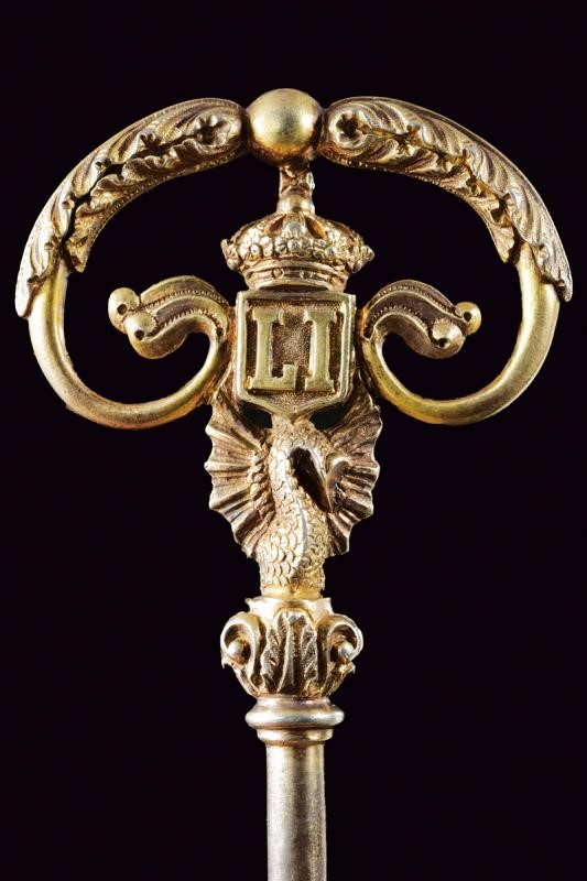 Chiave da Ciambellano portoghese con monogramma 'L I', XIX Secolo