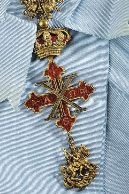 Ordine Costantiniano di San Giorgio, Pendente di Gran Croce con Sciarpa in Seta Celeste