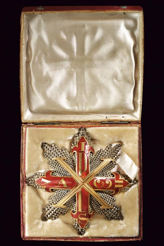 Ordine Costantiniano di San Giorgio, Placca di Gran Croce in argento e oro con smalti, 1820-30