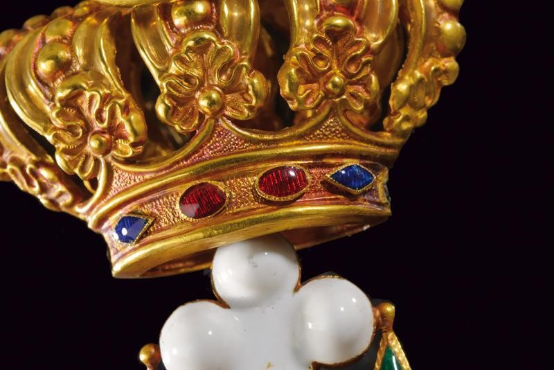 Ordine dei Santi Maurizio e Lazzaro, Pendente di Gran Croce in oro e smalti, Regno d'Italia, 1840...