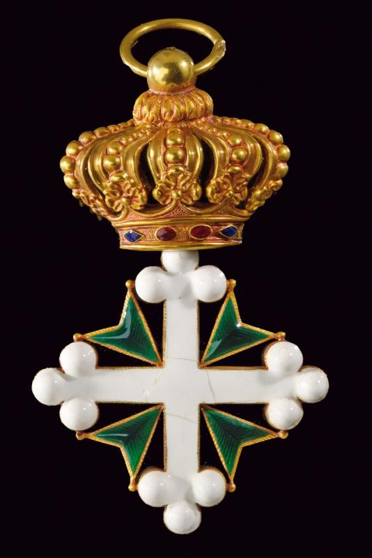 Ordine dei Santi Maurizio e Lazzaro, Pendente di Gran Croce in oro e smalti, Regno d'Italia, 1840...