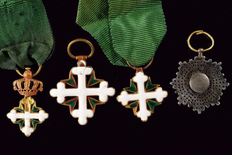 Ordine dei Santi Maurizio e Lazzaro, Gruppo di miniature in oro e smalti
