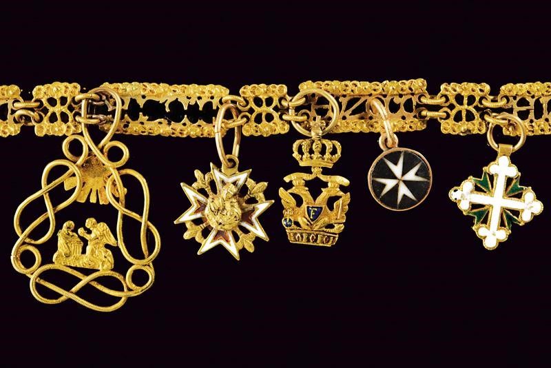 Ordine Supremo della Santissima Annunziata, collare in oro giallo con pendente, Regno d'Italia, f...
