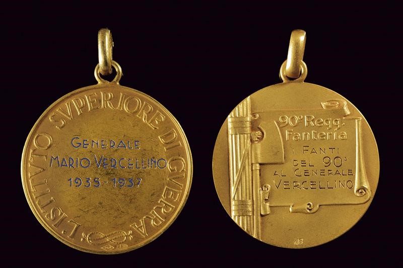 Generale Mario Vercellino, Medaglie commemorative in oro, Regno d'Italia, Prima metà del XX Secol...