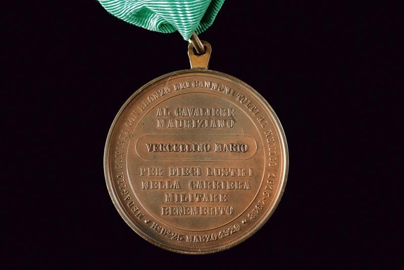 Medaglia Mauriziana per Ufficiali Generali, Mod. 1920, attribuita al Generale Mario Vercellino (1...