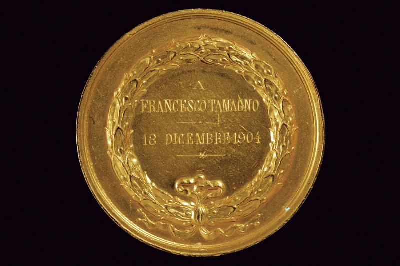 Tamagno, Medaglia commemorativa in bronzo dorato, Torino 1904