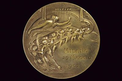 Tamagno, Medaglia commemorativa in metallo, Milano 1902