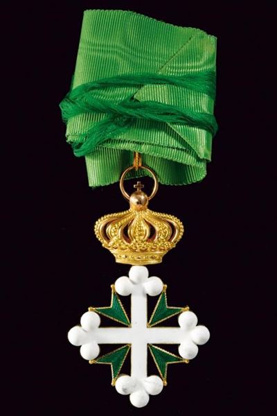 Tamagno, Croce di commendatore dell'Ordine dei Santi Maurizio e Lazzaro, argento dorato e smaltat...