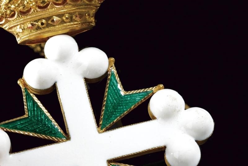 Tamagno, Croce di commendatore dell'Ordine dei Santi Maurizio e Lazzaro, argento dorato e smaltat...
