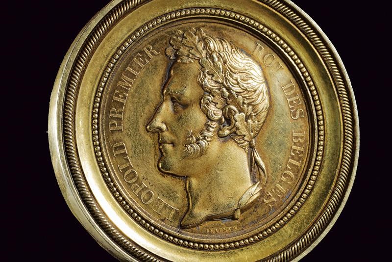 Medaglia commemorativa, Leopoldo I, Belgio, 1838, diametro 5 cm