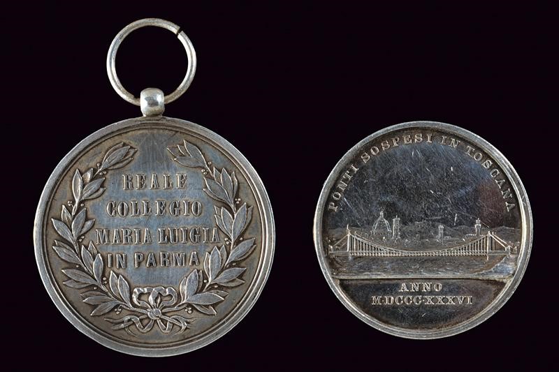 Medaglie in argento, Leopoldo II e Collegio Maria Luigia, Toscana, secondo quarto XIX secolo